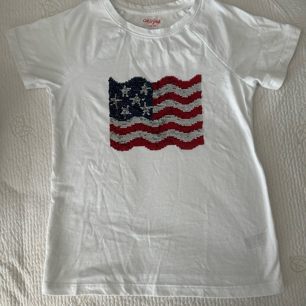 🎁Cat & Jack Girls Short Sleeve Shirt- Size Large🎁